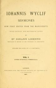Cover of: Iohannis Wyclif Sermones by John Wycliffe