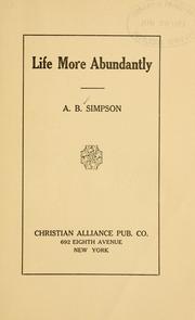 Cover of: Life more abundantly