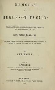 Cover of: Memoirs of a Huguenot family