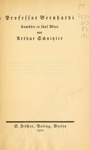 Cover of: Professor Bernhardi by Arthur Schnitzler