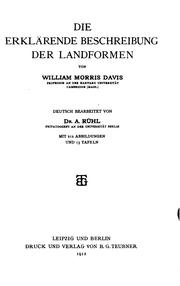 Cover of: Die erklärende Beschreibung der Landformen
