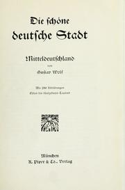 Cover of: Mitteldeutschland by Wolf, Gustav