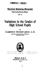 Cover of: Variations in the grades of high school pupils