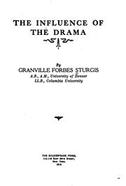 Cover of: The influence of the drama