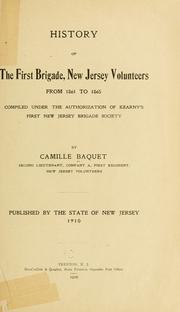 Cover of: History of the First brigade, New Jersey volunteers