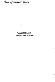 Cover of: Gabrielle, and other poems