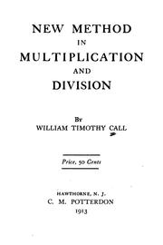 Cover of: New method in multiplication and division