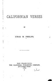 Cover of: Californian verses | Charles Henry Phelps