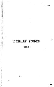 Cover of: Literary studies by Walter Bagehot