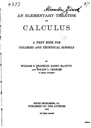 Cover of: An elementary treatise on calculus: a text book for colleges and technical schools