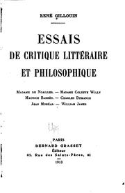Cover of: Essais de crtique littéraire et philosophique.