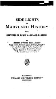 Cover of: Side-lights on Maryland history by Hester Dorsey Richardson