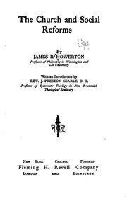 Cover of: The church and social reforms by James Robert Howerton