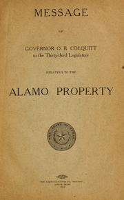 Message of Governor O. B. Colquitt to the thirty-third Legislature by Texas. Governor, 1911- (Oscar B. Colquitt)