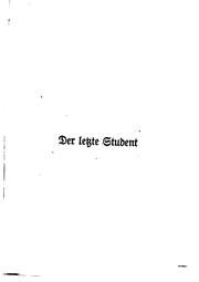 Cover of: Der letzte student by Rudolf Hans Bartsch