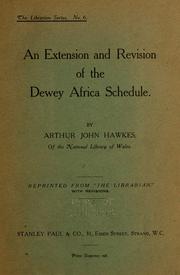 Cover of: An extension and revision of the Dewey Africa schedule.