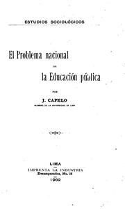 El problema nacional de la educación pública by Capelo, J.