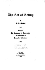 Cover of: The art of acting
