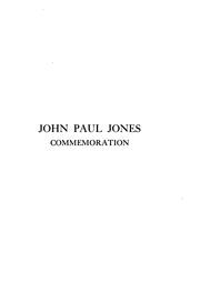 Cover of: John Paul Jones commemoration at Annapolis, April 24, 1906.