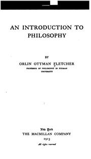 Cover of: An introduction to philosophy. by Orlin Ottman Fletcher