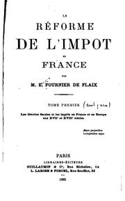 Cover of: La réforme de l'impôt en France by Fournier de Flaix, Ernest