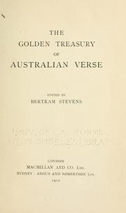 Cover of: The golden treasury of Australian verse by Bertram Stevens