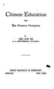 Cover of: Chinese education from the western viewpoint by Yen, Sun Ho.