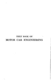 Cover of: Text book on motor car engineering by A. Graham Clark
