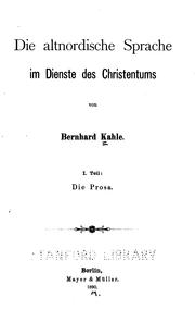 Cover of: Die altnordische sprache im dienste des christentums