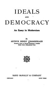 Cover of: Ideals and democracy: an essay in modernism