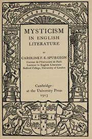 Cover of: Mysticism in English literature. by Caroline Frances Eleanor Spurgeon