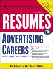 Cover of: Resumes for Advertising Careers by Editors of VGM Career Books