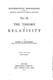 Cover of: The theory of relativity by R. D. Carmichael