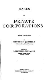 Cover of: Cases on private corporations