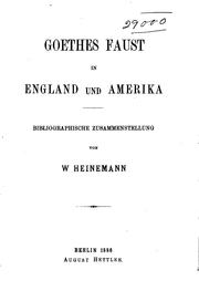 Cover of: Goethes Faust in England und Amerika by William Heinemann