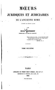 Cover of: Mœurs juridiques et judiciaires de l'ancienne Rome d'après les poëtes latins