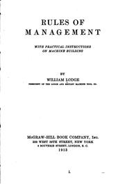 Cover of: Rules of management by William Lodge