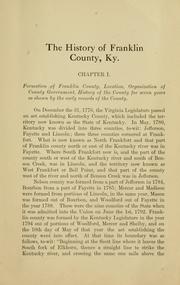 Cover of: The history of Franklin County, Ky.