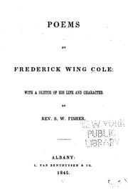 Front cover of Poems by Frederick Wing Cole