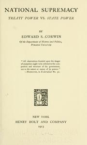 Cover of: National supremacy by Edward S. Corwin