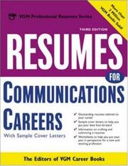 Cover of: Resumes for communications careers by the editors of VGM Career Books.