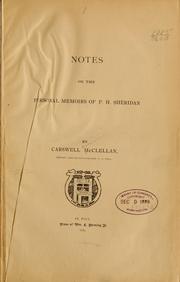 Cover of: Notes on the Personal memoirs of P. H. Sheridan by Carswell McClellan