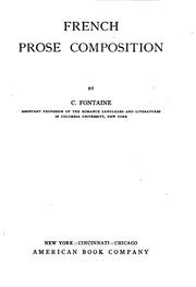 Cover of: French prose composition