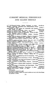 Cover of: A list of current medical periodicals and allied serials.