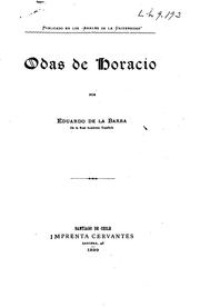 Cover of: Odas de Horacio by Horace