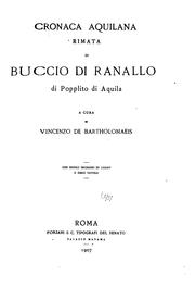 Cover of: Cronaca aquilana rimata di Buccio di Ranallo di Popplito di Aquila by Buccio di Ranallo