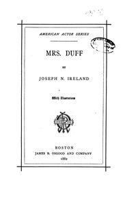 Cover of: Mrs. Duff by Joseph Norton Ireland