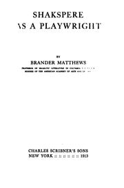 Cover of: Shakspere as a playwright.