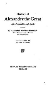 Cover of: History of Alexander the Great: his personality and deeds