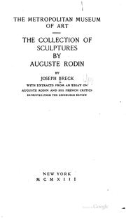 Cover of: The collection of sculptures by Auguste Rodin